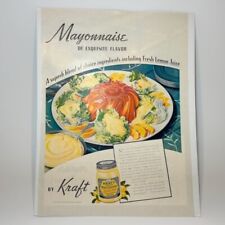 1939 Kraft Mayonnaise Advertisement Molded Salad Fruits or Four Roses on Back picture