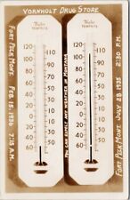 Fort Peck MT Temperature Thermometer Vornholt Drug Store RPPC Postcard G98 picture