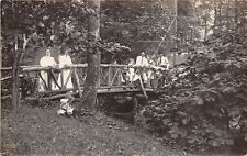 Estherville IA~Family on Rustic Park Bridge~How You Think We all Look? 1909 RPPC picture