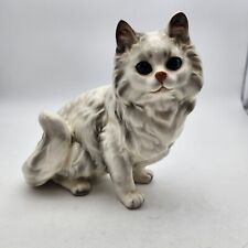 Vintage Napcoware White Fluffy Cat with Blue Eyes Figurine Japan Stamped 9823 picture