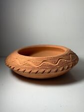 Vintage Mexican Carved Terra Cotta Planter 10 in. picture
