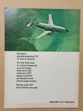 Nostalgic Vintage 1968 Print Ad Advertisement Boeing 737 Twin Jet picture
