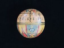 Rare Hand Painted Vintage Antique Wood Wooden Circular Ball Globe Box Nautical picture