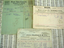 LOT OF 3 1902-05 SEED AGRICULTURE SEED BILLHEADS PLANT SEED CO., JOHN HUBBARD CO picture
