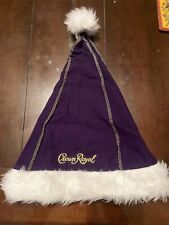 CROWN ROYAL CANADIAN WHISKY PURPLE BOTTLE BAG CHRISTMAS SANTA HAT BRAND NEW picture