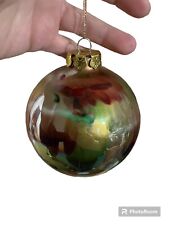 Studio Art Glass Swirled Iridescent Ornament 3.5” picture