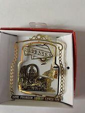 NEBRASKA 24K Gold Flashed Brass Christmas Ornament Nation’s Treasures picture