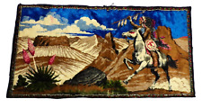 Native American Theme Rug Horse Desert Vintage Antique Western 39x20 picture