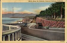 Along the Palisades Roosevelt Highway California Postcard 1947 Post Marked Linen picture