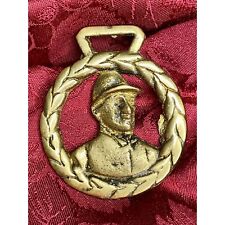 Vtg Jockey Rider Brass Medallion Saddle Bridle Ornament England picture