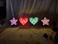 4 Glam Decor Marquee LED Novelty Lamps Kids Christmas Gifts Stars And Hearts  picture