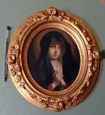 Antique 19th Century Italian Oil On Board Painting Of A Nun Signed Titled Verso picture