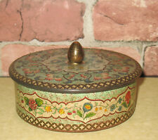 Vintage Floral Metal Tin Box Made in Holland picture