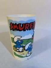 Vintage 1980s DEKA Plastic SMURFS Character Childrens Drinking Cup 4 Inch picture