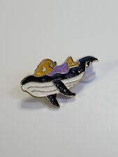 Cartoon Whale With Rider Lapel Pin  picture