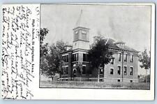 Birmingham Iowa IA Postcard High School Building Exterior Scene 1908 Antique picture