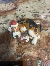 Vintage Basset Hound Dog Puppy Figurine Christmas Santa Claus Ornament Vtg picture