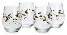 Set of 4 Stemless Hand Painted Wine Glasses picture