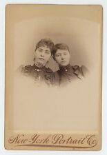 Antique Circa 1880s Cabinet Card Stunning Photo Of Two Affectionate Young Women picture
