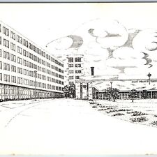 c1970s Waterloo, IA St. Francis Hospital Art Sketch Illustration Print 4x6 PC M2 picture