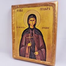 Saint Theodora of Thessaloniki Mount Athos Greek Orthodox Byzantine Icon on Wood picture