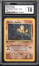 2000 Gym Heroes 1 Blaine's Moltres 1st Edition Holo Rare Pokemon TCG Card CGC 10 picture