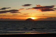 Photo 6x4 Sunset at Girvan Going behind the Ailsa Craig. c2017 picture
