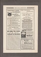 1896 H.H. CARTER CHRISTMAS CARDS Magazine AD~Lord & Taylor~EUGENE FIELD Monument picture