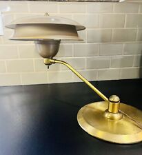 VTG Mid-Century-Modern Double Saucer (UFO) Metal & Brass Desk Lamp - Works picture