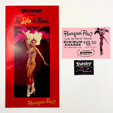 Stardust Las Vegas Menu 1970’s Presents Le Lido de Paris Flyer Matchbook Cover picture
