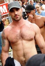 Shirtless Muscular Male Hunk Hairy Chest Rugged Hot Dude PHOTO 4X6 C2163 picture