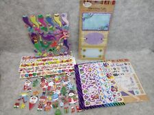 Lot Vintage Stickers Mixed Xmas Mermaid Lisa Frank Cats Assorted picture