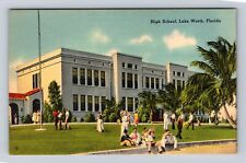 Lake Worth FL-Florida, High School, Antique, Vintage Souvenir Postcard picture