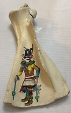 SIGNED ORIGINAL PAINTING OF A NATIVE AMERICAN INDIAN GENUINE ANIMAL BONE picture