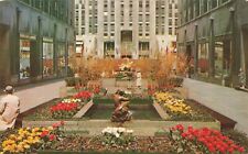 New York City, Channel Gardens, Rockefeller Center, Vintage Postcard picture