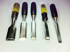 Set of five vintage woodworking chisels picture