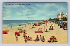 Fort Lauderdale FL-Florida, Beach, Antique, Vintage c1948 Souvenir Postcard picture