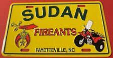 Vintage Honda ATV Booster License Plate Sudan Fireants Shriner Fayetteville NC picture