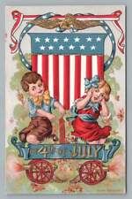 Antique July 4 Independence Day Fireworks Kids Sander Saratoga Springs NY 1908 picture