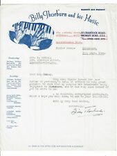 Billy Thorburn and his music British Bandleader Hand Signed Vintage Letter picture