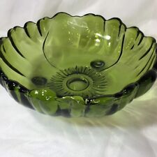 Large Footed Bowl, Indiana Glass Co., Olive Green, Vintage❤️ picture