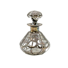 Antique Alvin Mfg. Co. 999 Fine Silver Over Glass Perfume Bottle Art Nouveau picture