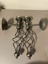 Partylite Grand Paragon Metal Candle Holder Wall Sconce Pair 14” picture