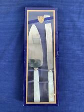 Vintage Prill Sheffield England Wedding Cake Serving Set Mother of Pearl Handle picture