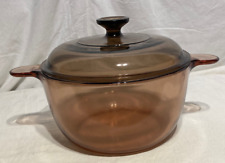Pyrex Vision Glass Dutch Oven w/ Clear Lid.  V- 2.5 - C  Amber 2.5 L France picture