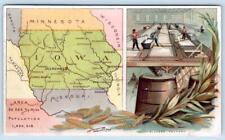 IOWA MAP #88 GLUCOSE SUGAR FACTORY ARBUCKLE'S ARIOSA COFFEE VICTORIAN TRADE CARD picture