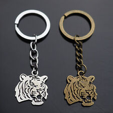 2x PCS Tiger Head Growl Zoo Pendant Keychain Key Chain Gift - Bronze & Silver picture