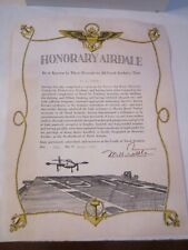 1963 HONORARY AIRDALE CERTIFICATE WITH 2 I.D. CARDS - 12 1/2