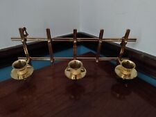 Brass Three Candle Holder Wall Hanging Decorative Sconce Tri Sectional Gold  picture