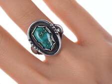 sz8 Vintage Navajo Silver and turquoise ring i picture